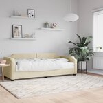 vidaXL Lit de jour avec matelas crème 90x200 cm tissu