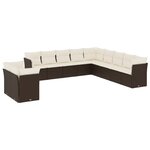 vidaXL Salon de jardin et coussins 11 Pièces marron résine tressée