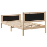 vidaXL Cadre de lit Marron et taupe 100 x 200 cm Bois massif en pin