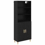 vidaXL Haut Armoire Chêne noir 69 5 x 32 5 x 180 cm Bois d'ingénierie