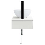 vidaXL Basin de lavage mural Blanc brillant 40 x 35 x 39 cm