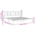 vidaXL Cadre de lit métal sans matelas et tête de lit blanc 180x200 cm