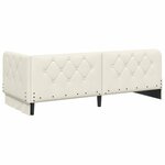 vidaXL Cadre de lit d'angle avec tête de lit Crème 80 x 200 cm Velours