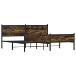 vidaXL Cadre de lit en métal sans matelas chêne fumé 193x203 cm