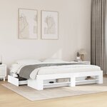 vidaXL Cadre de lit sans matelas blanc 180x200 cm bois d'ingénierie