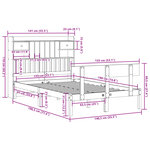 vidaXL Lit bibliothèque sans matelas 135x190 cm bois de pin massif