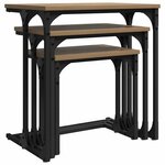 vidaXL Table basse gigogne 3 Pièces chêne artisanal 50.5 x 35 x 53 cm