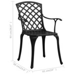 vidaXL Chaises de jardin lot de 2 Aluminium coulé Noir