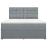 vidaXL Sommier à lattes de lit avec matelas Gris clair 180x200cm Tissu