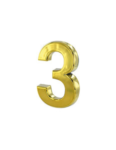 THIRARD - Chiffre 3 doré adhésif  ABS  H.50mm - THIRARD