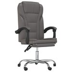 Chaise fauteuil siège pivotante de inclinable de bureau informatique étude similicuir gris 02_0024245