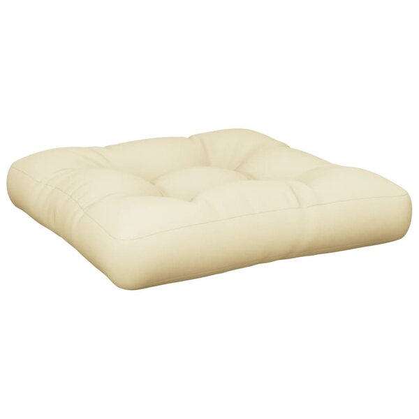 vidaXL Coussin de palette crème 50x50x12 cm tissu