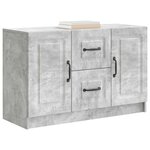 vidaXL Buffet Gris béton 89 x 34 5 x 57 cm Bois d'ingénierie