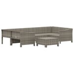 vidaXL Salon de jardin 7 Pièces avec coussins Gris Résine tressée