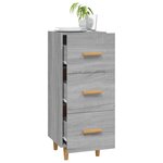 vidaXL Buffet Sonoma gris 34 5x34x90 cm Bois d'ingénierie