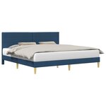vidaXL Cadre de lit avec tête de lit Bleu 200 x 200 cm Tissu