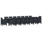 vidaXL Ensemble de salle à manger pour jardin 17 Pièces Anthracite