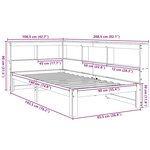 vidaXL Lit bibliothèque sans matelas cire marron 90x190 cm pin massif