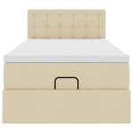 vidaXL Lit ottoman avec matelas crème 90x200 cm tissu