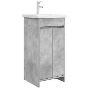 vidaXL Meuble de salle de bain avec évier Gris béton 42 x 40 x 84 5 cm