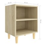 vidaXL Table de chevet avec pieds en bois Chêne sonoma 40x30x50 cm