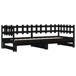 vidaXL Lit coulissant Noir 2x(90x200) cm Bois de pin massif