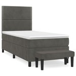 vidaXL Sommier à lattes de lit et matelas Gris foncé 80x200 cm Velours