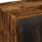 vidaXL Meuble TV avec portes en verre chêne fumé 102x37x42 cm