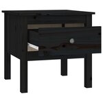vidaXL Table d'appoint Noir 50x50x49 cm Bois massif de pin