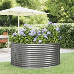 vidaXL Lit surélevé de jardin Gris 140x140x68cm Acier enduit de poudre