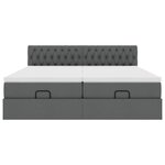 VidaXL Cadre de lit ottoman avec matelas gris foncé 180x200cm tissu