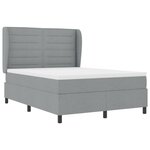 vidaXL Lit à ressorts avec matelas Gris clair 160 x 200 cm tissu