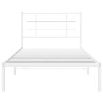 vidaXL Cadre de lit métal sans matelas et tête de lit blanc 100x200 cm