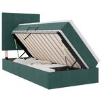vidaXL Lit de rangement LED avec matelas Vert foncé 90 x 200 cm