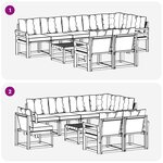 vidaXL Ensemble de canapés d'extérieur 9 pc Blanc et noir