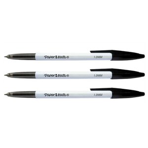 Stylo à Bille 045 Pointe Fine Noir x 3 Paper Mate