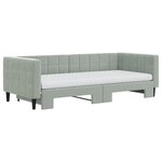 vidaXL Lit de jour avec gigogne et matelas gris clair 90x200cm velours