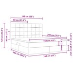 vidaXL Lit avec rangement et LED Vert foncé 160 x 200 cm Velours