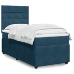 vidaXL Sommier à lattes de lit et matelas Bleu foncé 80x200 cm Velours