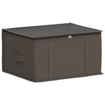vidaXL Boîte de rangement avec fenêtre transparente Gris Tissu intissé