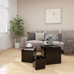 vidaXL Tables d'appoint 3 Pièces Noir Bois d’ingénierie