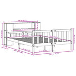 vidaXL Lit bibliothèque sans matelas cire marron 160x200cm bois massif