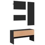 vidaXL Ensemble de meubles de couloir 4 Pièces noir bois d'ingénierie
