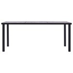 vidaXL Table à manger Noir et gris béton 200x100x75 cm MDF