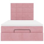 vidaXL Cadre de lit ottoman avec matelas rose 120x190 cm velours