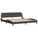 vidaXL Cadre de lit avec LED sans matelas Hvar marron foncé 200x200cm tissu
