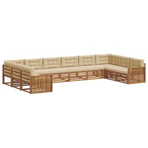 vidaXL Ensembles de canapés 8 pc Naturel et Beige Bois d'Acacia Massif