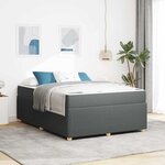 vidaXL Cadre de lit avec matelas Gris foncé 140 x 200 cm tissu