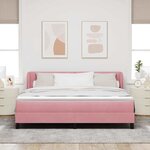 vidaXL Lit à ressorts avec tête de lit Rose 180 x 200 cm Velours