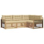 vidaXL Ensemble de canapés d'extérieur 5 pc Blanc et Beige Polyester
